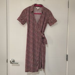 LOFT - EUC - Red wrap dress
